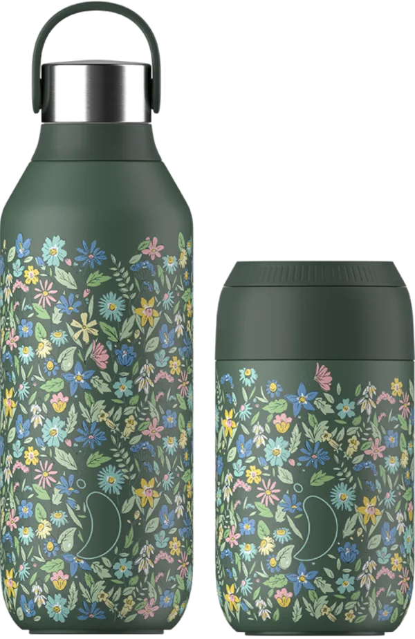 Chilly’s Series 2 Liberty Pine Green Bottle + Food Flask Set