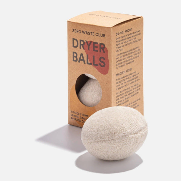 Pair of Eco Laundry Dryer Balls made from Waste Cotton Offcuts