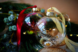 White and Gold Floral Christmas Bauble