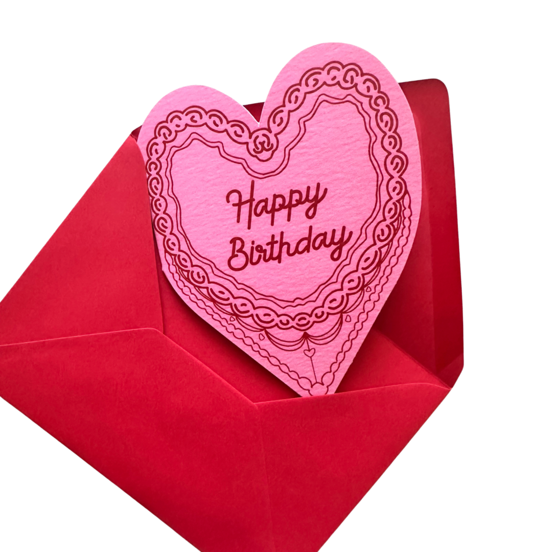 ‘Happy Birthday’ Cake Heart Card