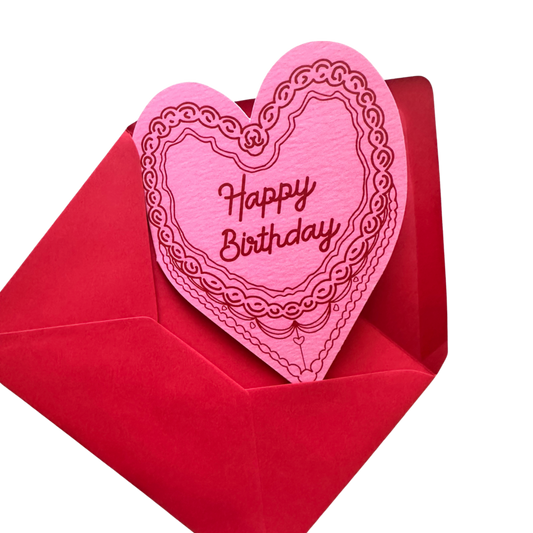 ‘Happy Birthday’ Cake Heart Card