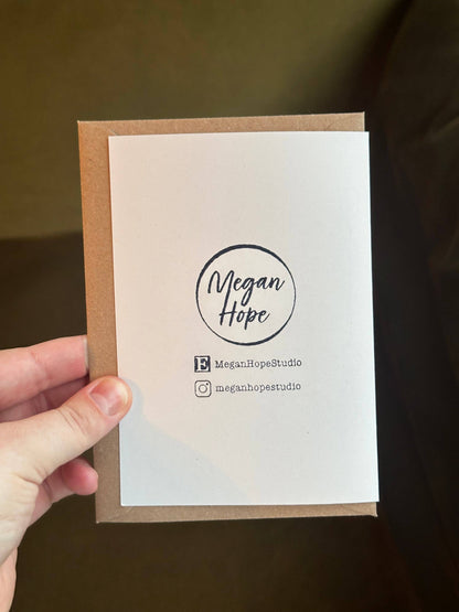 Holly Lino Christmas Card