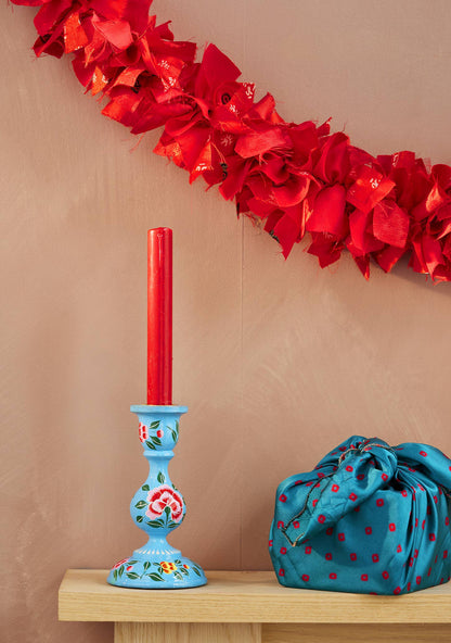 Recycled Sari Tinsel Garland - Red