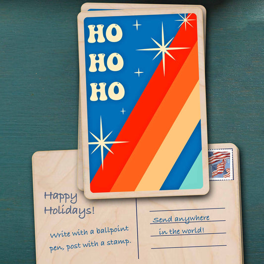 Ho Ho Ho Wooden Postcard |Stocking Filler