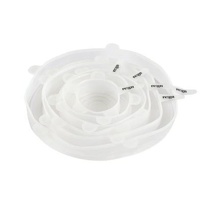 Set of 6 Reusable Silicone Lids