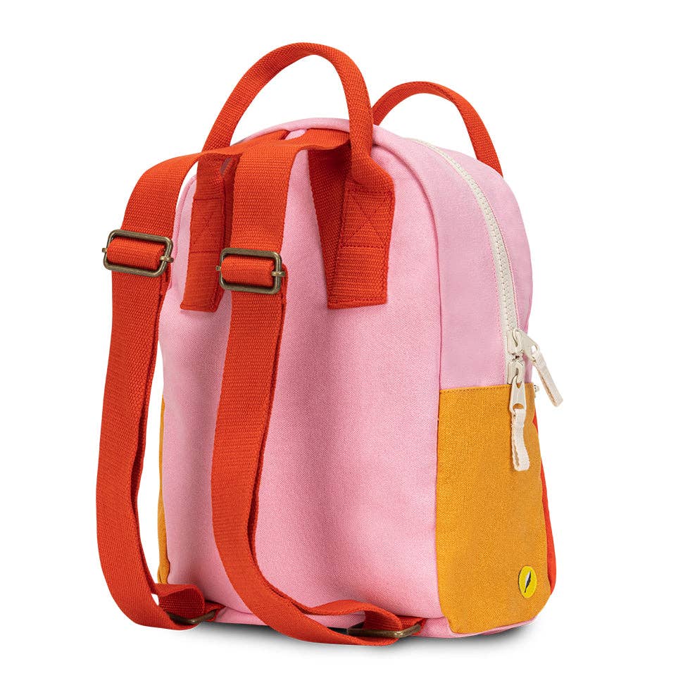 Fluf B Pack Jr Organic Cotton Kids Backpack Pink Poppy