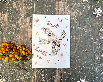 Peace on Earth Plantable Seeded Christmas Card