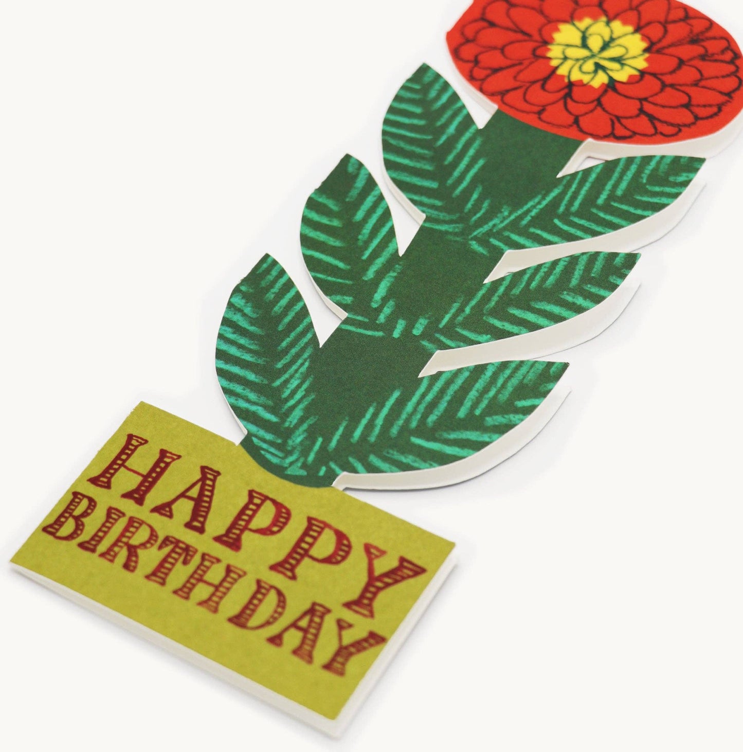 ‘Happy Birthday’ Cheery Red Tall Flower Card