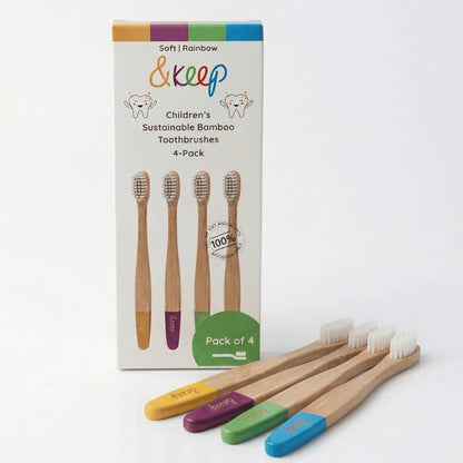 &Keep Children's Sustainable Bamboo Toothbrushes 4 Pack
