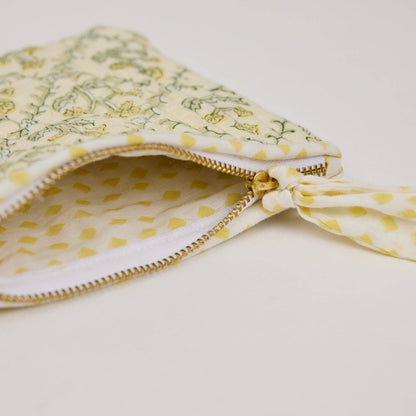 Organic Cotton ‘Buttercream’  Floral Pouch Duo