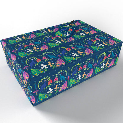 Purple Peacocks Wrapping Paper