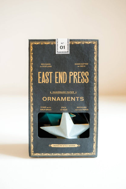 East End Press Set of Five Star Ornaments