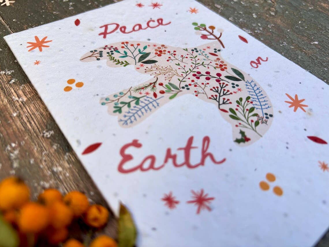 Peace on Earth Plantable Seeded Christmas Card