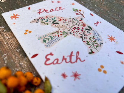 Peace on Earth Plantable Seeded Christmas Card