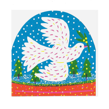 White Bird Large Snowglobe Card