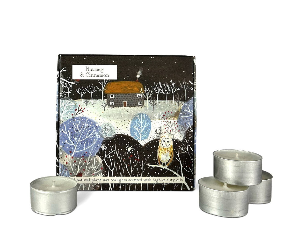 Box of 9 Premium Scented Tealights - Nutmeg & Cinnamon