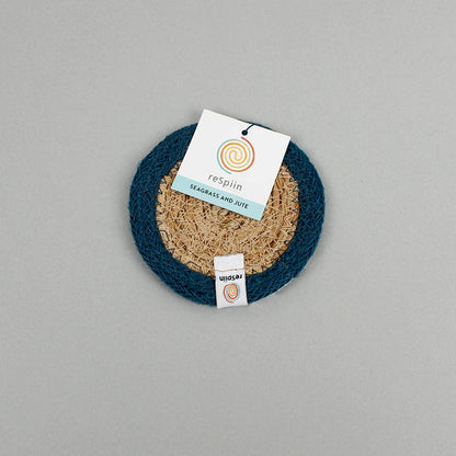 ReSpiin Set of 6 Seagrass & Jute Coasters