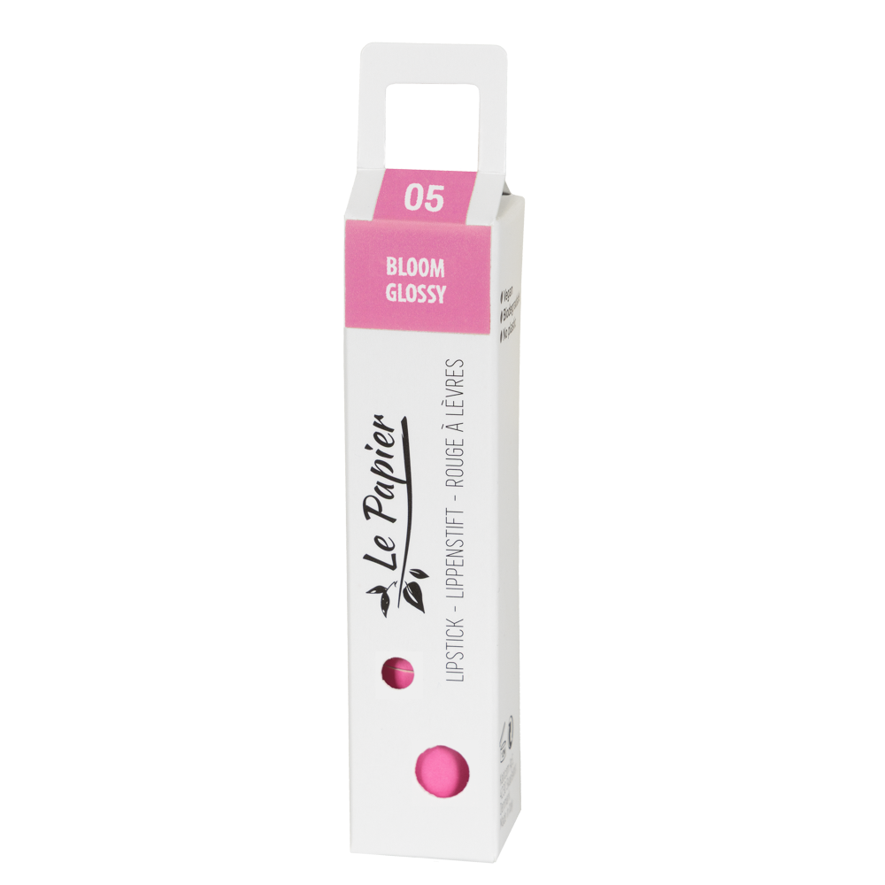 Plastic Free Glossy Lipstick in Paper Tube - Bloom 05
