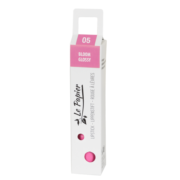 Plastic Free Glossy Lipstick in Paper Tube - Bloom 05