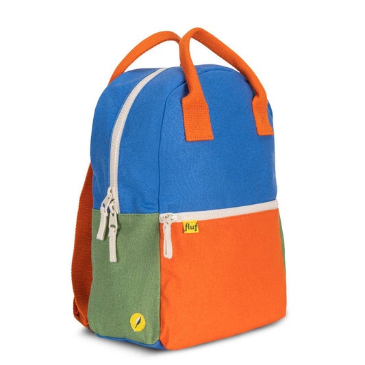 Fluf B Pack Jr Organic Cotton Kids Backpack Cobalt Orange