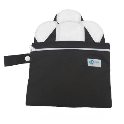 Earthwise Reusable Sanitary Pads Starter Bundle: Charcoal Flowers