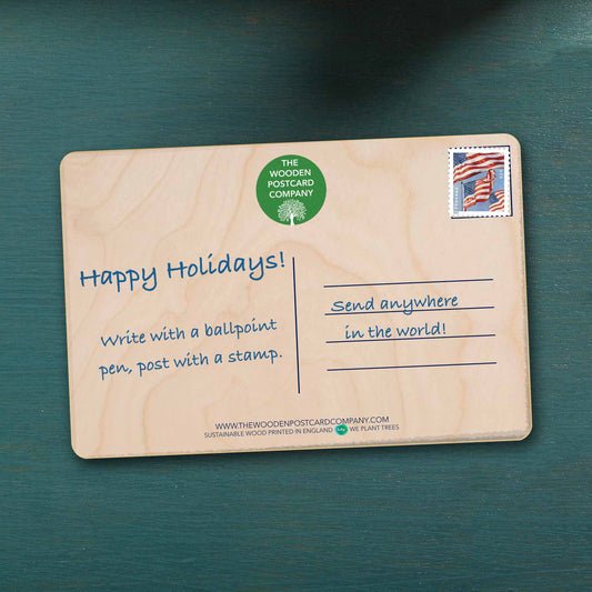 Christmas Bouquet Wooden Postcard |Stocking Filler