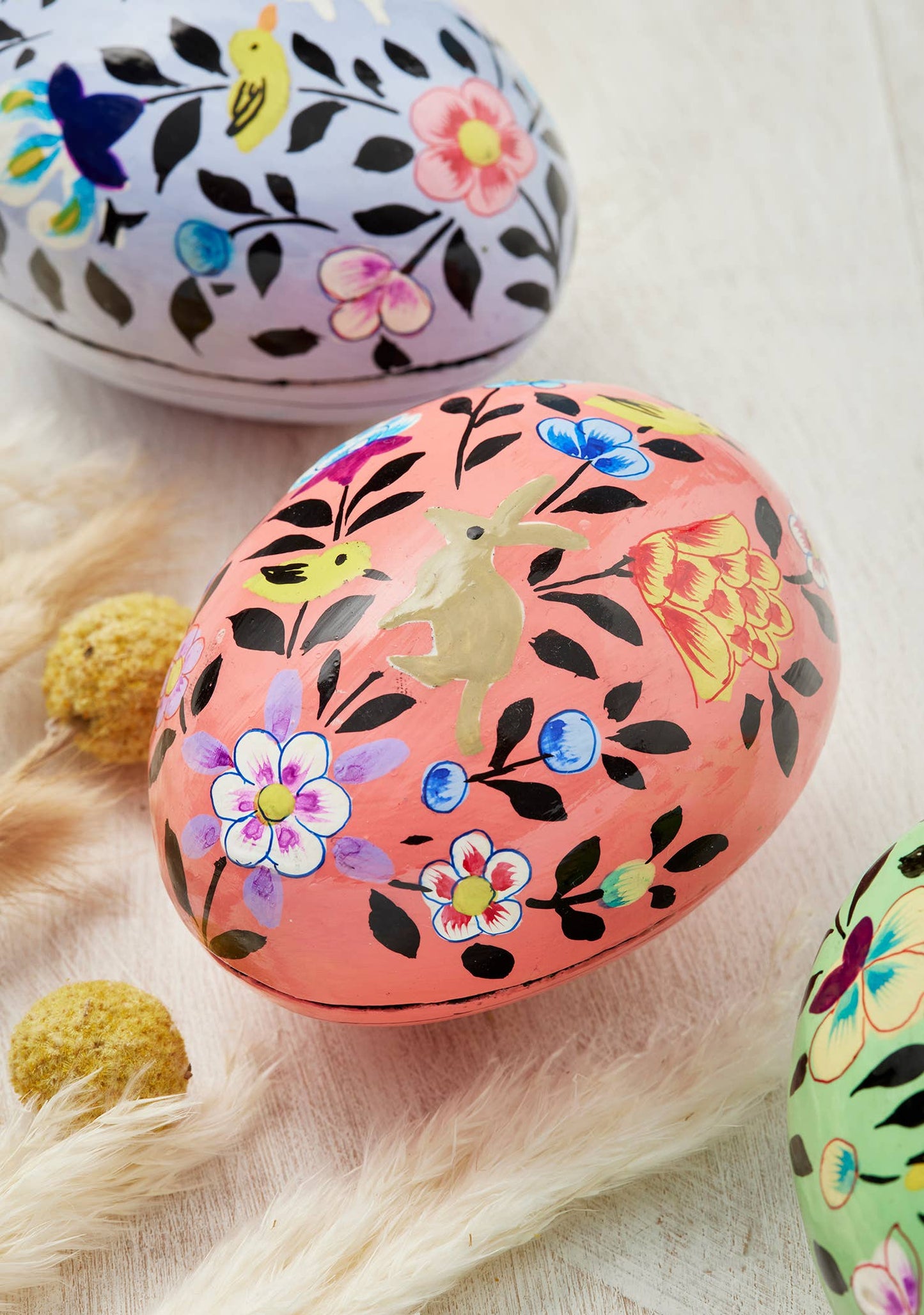 Kashmiri Hand Painted Egg Trinket Box