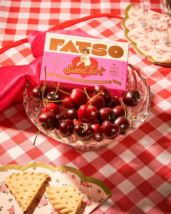 Fatso Sweet Tart Chocolate Cherry Almond & Shortbread Bar