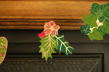 Holly and Ivy Printed Paper Sewn Garland
