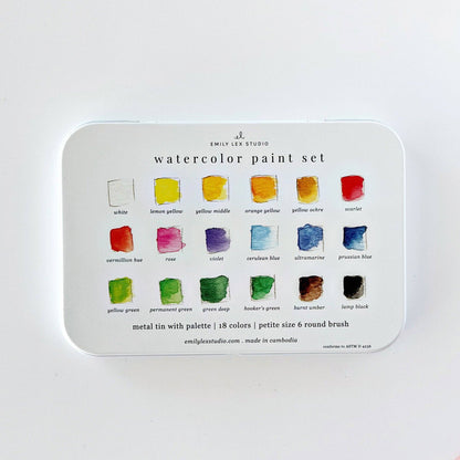 Watercolour Paint Set 18 Colours with Brush Included