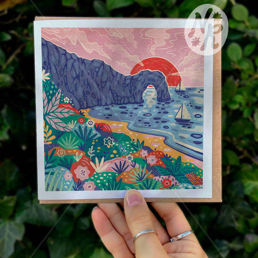 ‘Durdle Door’ Dorset Linocut Art Card