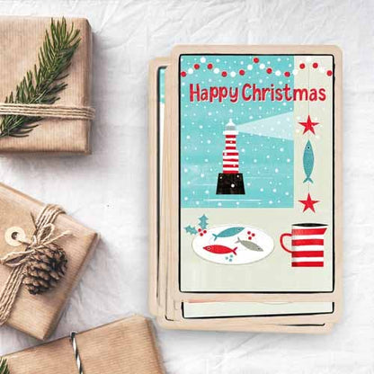 Lighthouse Wooden Postcard |Stocking Filler