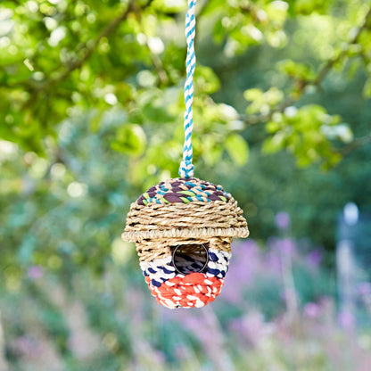 Handmade Acorn Recycled Cotton Birdhouse