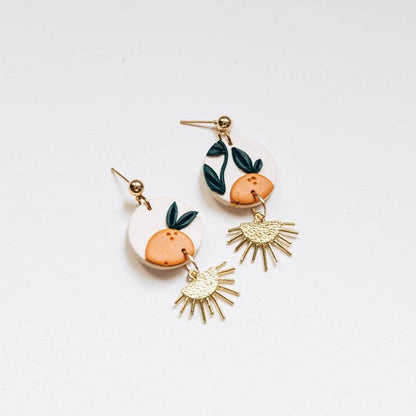 Orange Tree Sunset Drop Earrings