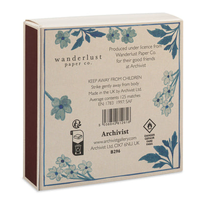 Blue Floral Safety Matches