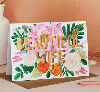 ‘Beautiful Wife' Paper Cut Card