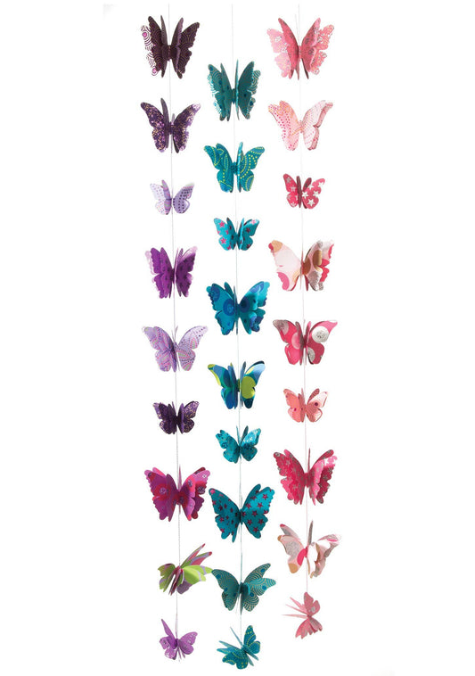 Handmade Paper String of Butterflies