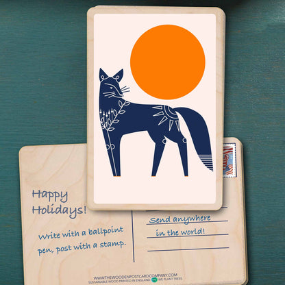 Under the Setting Sun Wooden Postcard