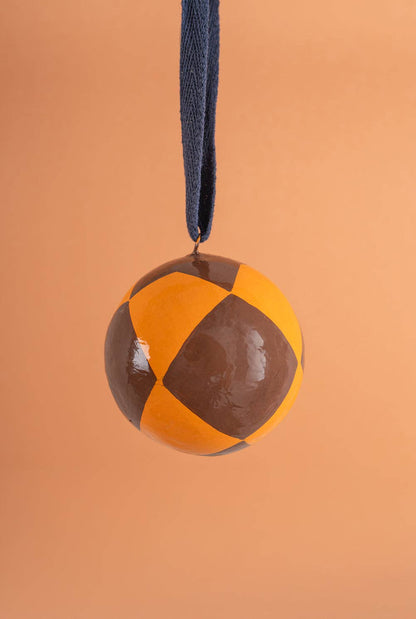 Russet & Caramel Harlequin Bauble
