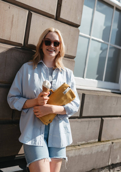 Recycled Wool Picnic Blanket - Golden Herringbone