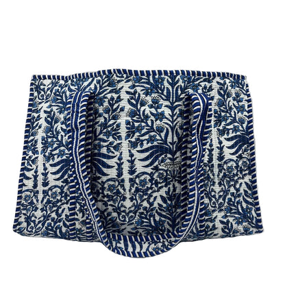 100% Cotton Kantha Quilted Boho Reversible (Small) Tote Bag