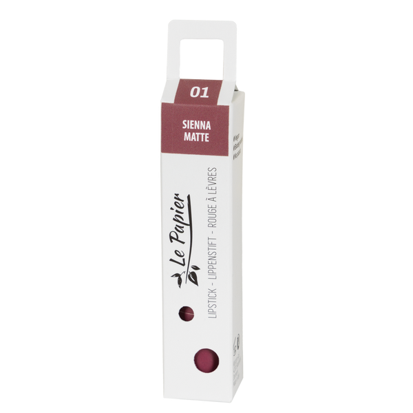 Plastic Free Matte Lipstick in Paper Tube - Sienna 01