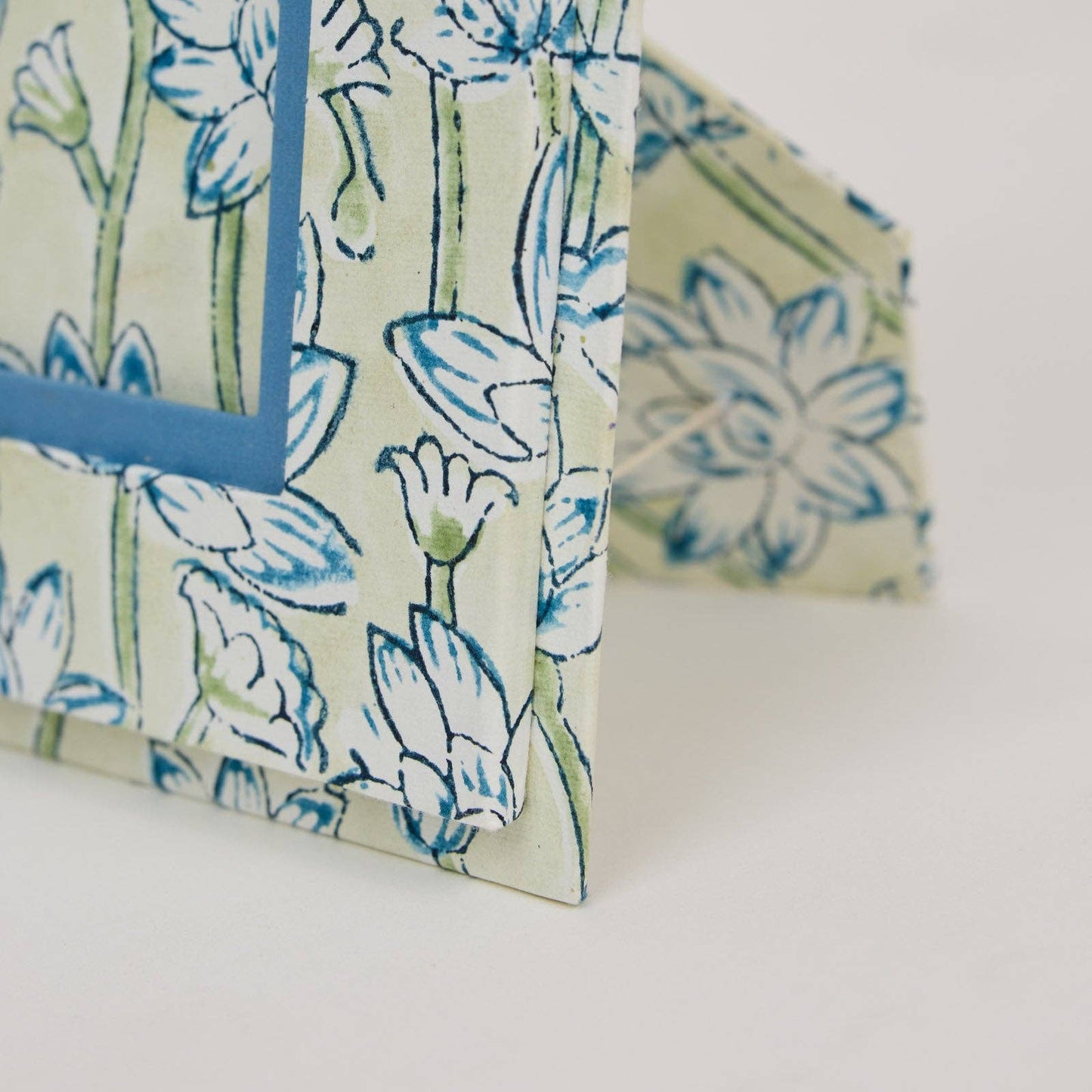 Block Printed Picture Frame - Lotus Indigo