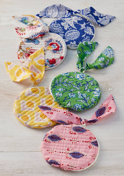 Block Print Round Coin Purse