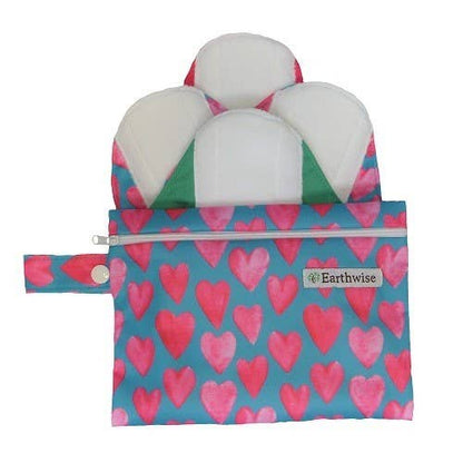 Earthwise Reusable Sanitary Pads Starter Bundle: Charcoal Flowers