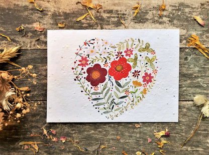 Floral Heart Plantable Card