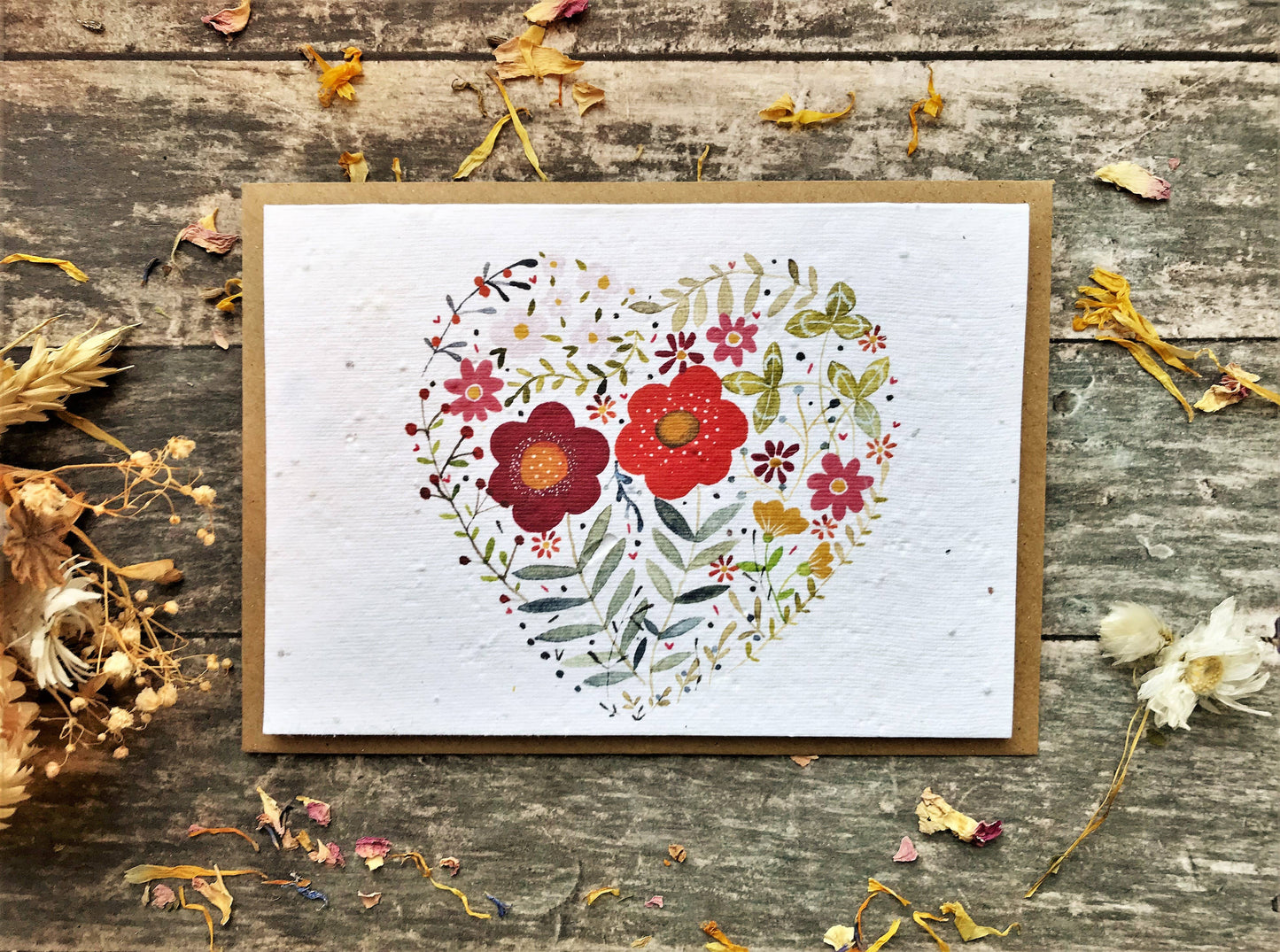 Floral Heart Plantable Card