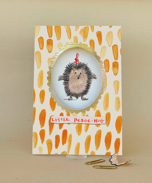 Little Hedge Hug Greetings Card
