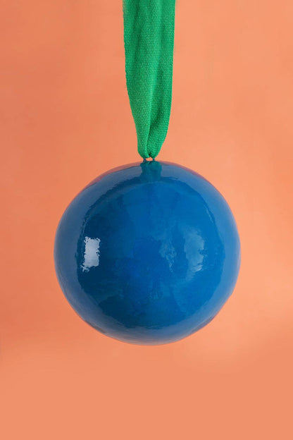 Blue and Green Colourblock Bauble