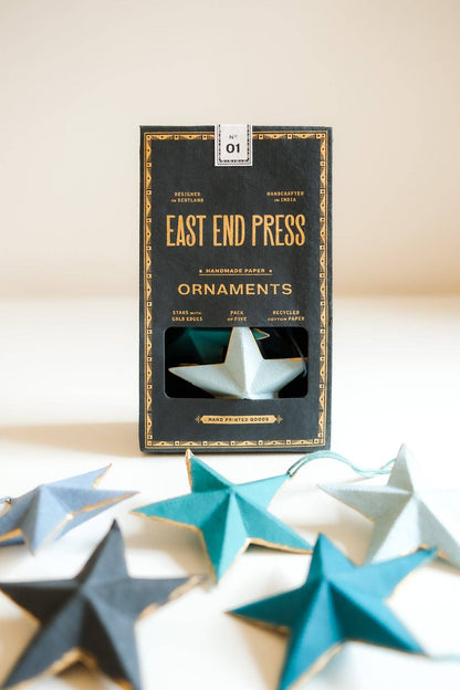 East End Press Set of Five Star Ornaments